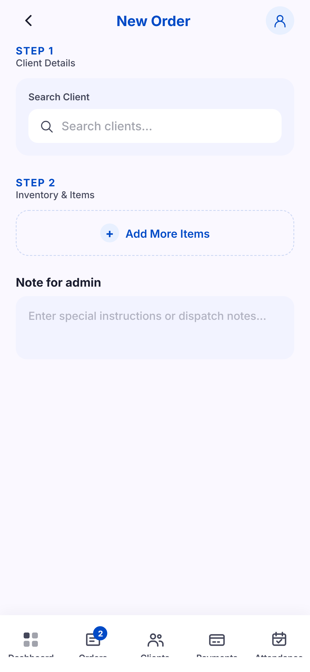 Take an order screenshot